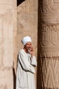 Egyptian touristic guide in Luxor Temple,Egypt