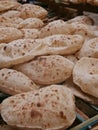 Egyptian traditional bread. Egyptian pita.