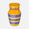 Egyptian vase icon, cartoon style