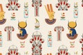 Egyptian vector ornamental seamless pattern background