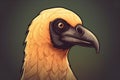 Egyptian vulture head on a dark background