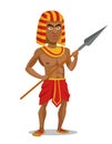 Egyptian warrior holding spear.