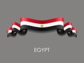 Egyptian flag wavy ribbon background. Vector illustration. Royalty Free Stock Photo