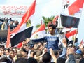 Egyptians demonstrating against military rule Royalty Free Stock Photo