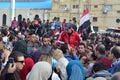 Egyptians demonstrating against military rule Royalty Free Stock Photo