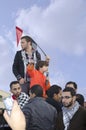 Egyptians demonstrating against military rule Royalty Free Stock Photo