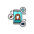 Ehealth color line icon. Pictogram for web page