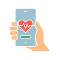 eHealth black line icon. Royalty Free Stock Photo