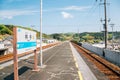 Uchiko railway station platform in Ehime, Shikoku, Japan