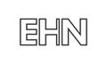 EHN logo design template with strong and modern bold text. Initial based vector logotype featuring simple and minimal typography. Royalty Free Stock Photo