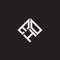EHO letter logo design on black background. EHO creative initials letter logo concept. EHO letter design