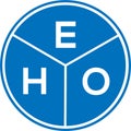 EHO letter logo design on white background. EHO creative circle letter logo concept. EHO letter design