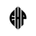 EHP circle letter logo design with circle and ellipse shape. EHP ellipse letters with typographic style. The three initials form a Royalty Free Stock Photo