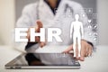 EHR, EMR, Electronic health record. Medical and technology concept. Royalty Free Stock Photo
