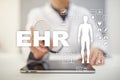 EHR, EMR, Electronic health record. Medical and technology concept. Royalty Free Stock Photo