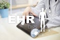 EHR, EMR, Electronic health record. Medical and technology concept. Royalty Free Stock Photo