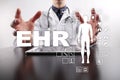 EHR, EMR, Electronic health record. Medical and technology concept. Royalty Free Stock Photo