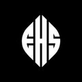 EHS circle letter logo design with circle and ellipse shape. EHS ellipse letters with typographic style. The three initials form a Royalty Free Stock Photo
