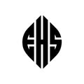 EHS circle letter logo design with circle and ellipse shape. EHS ellipse letters with typographic style. The three initials form a Royalty Free Stock Photo