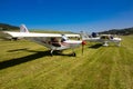 Exhibition of a vintage aeroplane. Royalty Free Stock Photo