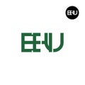 EHU Logo Letter Monogram Design Royalty Free Stock Photo