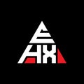 EHX triangle letter logo design with triangle shape. EHX triangle logo design monogram. EHX triangle vector logo template with red Royalty Free Stock Photo