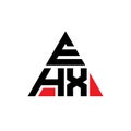 EHX triangle letter logo design with triangle shape. EHX triangle logo design monogram. EHX triangle vector logo template with red Royalty Free Stock Photo