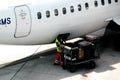 EI-CMS loads luggages at zurich airport