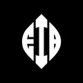 EIB circle letter logo design with circle and ellipse shape. EIB ellipse letters with typographic style. The three initials form a Royalty Free Stock Photo