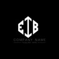 EIB letter logo design with polygon shape. EIB polygon and cube shape logo design. EIB hexagon vector logo template white and Royalty Free Stock Photo