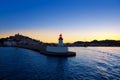 Eibissa Ibiza town sunset from red lighthouse