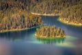 Eibsee in Bavaria at the German Alps from above at springtime, Germany Royalty Free Stock Photo