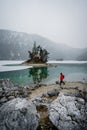 Eibsee Bavaria Zugspitze. Beautiful winter day