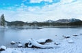 Eibsee lake Germany winter panorama Royalty Free Stock Photo