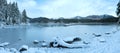 Eibsee lake (Germany) winter panorama. Royalty Free Stock Photo