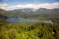 Eibsee lake and mountains aerial view, Germany. Royalty Free Stock Photo