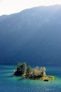 Eibsee lake and small island Royalty Free Stock Photo