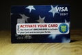 EIC, Economic Impact Visa debit Card with United States Treasury and telephone number sticker for John Doe