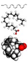 Eicosapentaenoic acid (EPA) fish oil omega-3 fatty acid, molecul Royalty Free Stock Photo