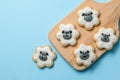 Eid Ad-Adha Mubarak holiday concept - cookies shaped like sheeps