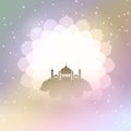 Eid Al Adha background with mosque silhouette