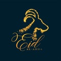 Eid al adha background with sparkling face of goat