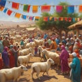 Eid al-Adha Celebration Illustration Royalty Free Stock Photo