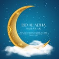 Eid Al Adha. Eid mubarak islamic greeting card , poster. Vector Illustration Royalty Free Stock Photo