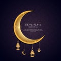 Eid Al Adha. Eid mubarak islamic greeting card , poster. Vector Illustration Royalty Free Stock Photo