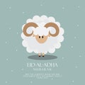 Eid Al Adha. Eid mubarak islamic greeting card , poster. Vector Illustration Royalty Free Stock Photo