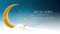 Eid Al Adha. Eid mubarak islamic greeting card , poster. Vector Illustration Royalty Free Stock Photo