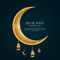 Eid Al Adha. Eid mubarak islamic greeting card , poster. Vector Illustration Royalty Free Stock Photo