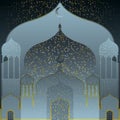 Square Eid al adha background with mosque ornament
