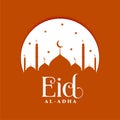 Eid al adha flat style wishes greeting background